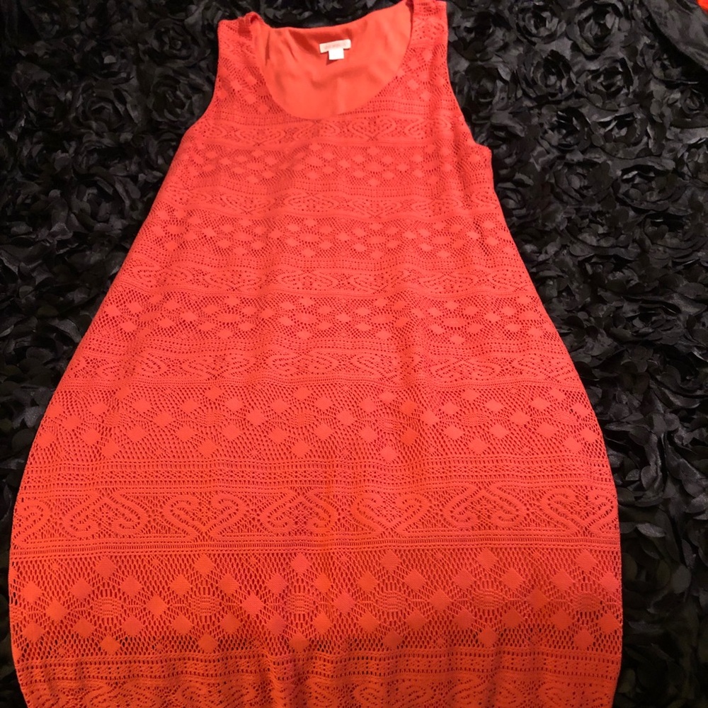 Long tangerine dress